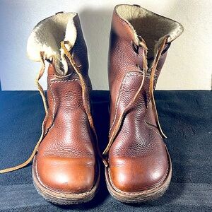 Womens Duckfeet Arhus Danish Brown Leather & Shearling Boots Size 38/7.5
